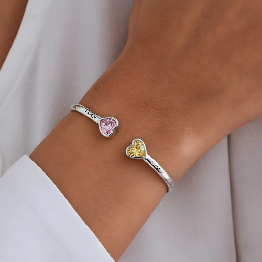 Handmade Mother & Daughter Birthstone Bracelet