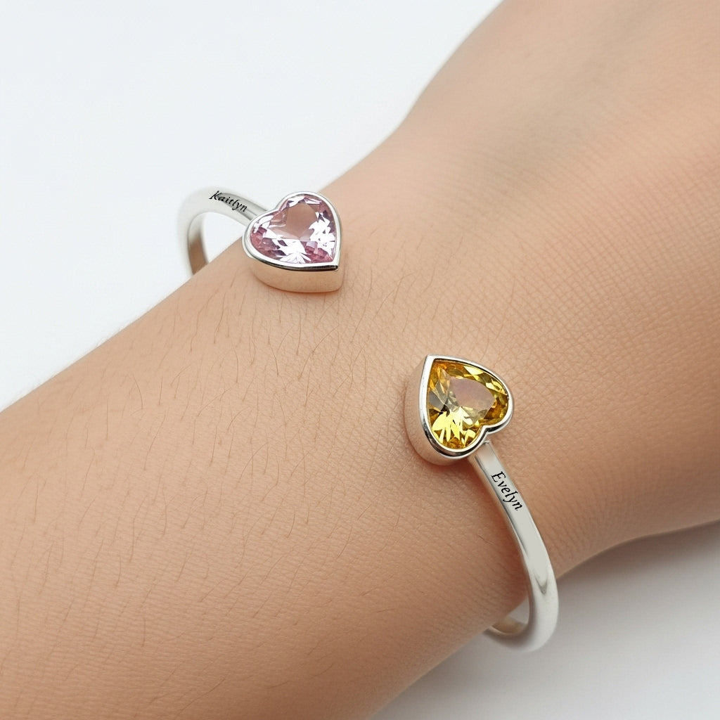 Handmade Mother & Daughter Birthstone Bracelet