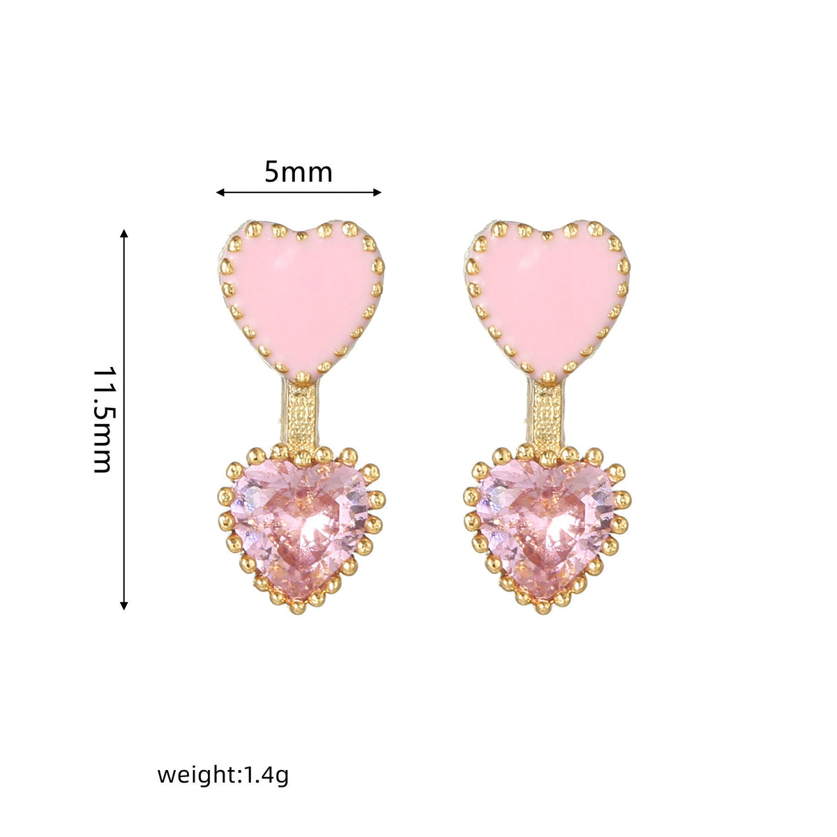 Sweet Pink Love Earrings Set