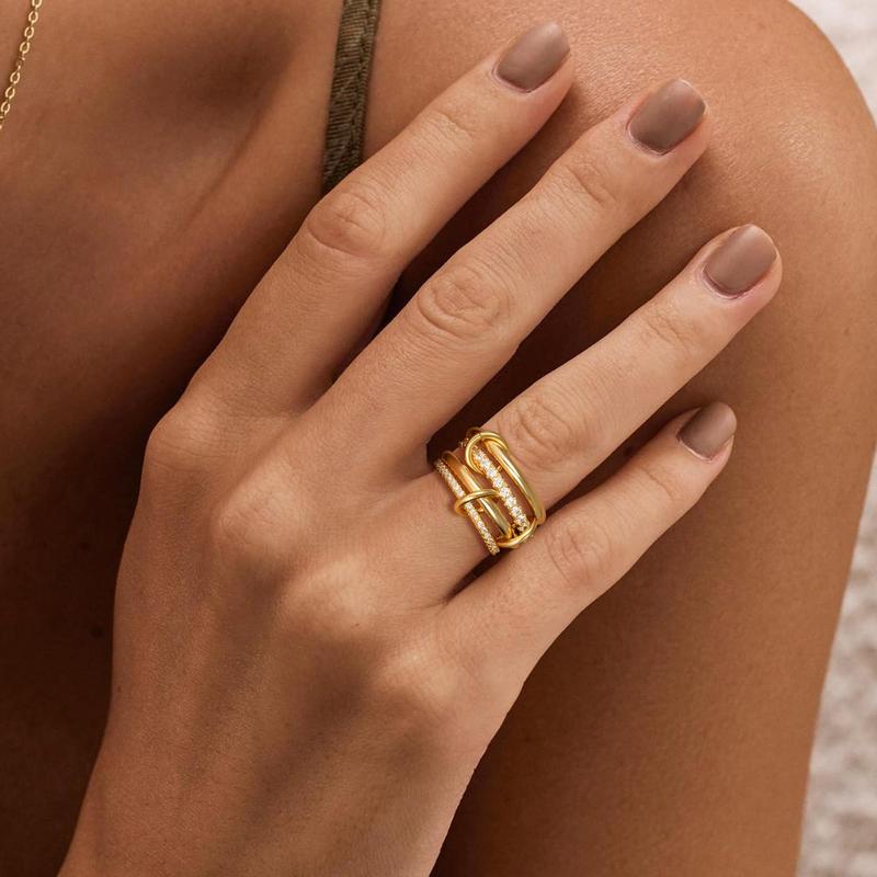 4-Layer Interlocking Zircon Ring