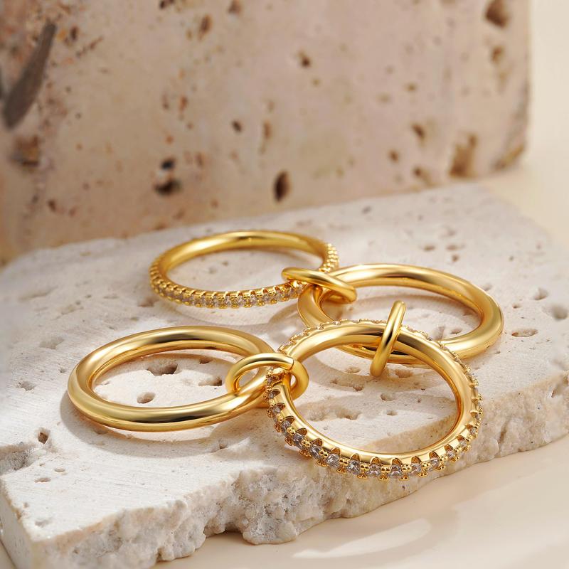 4-Layer Interlocking Zircon Ring