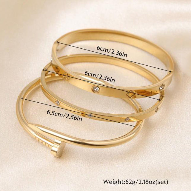 3 Piece Stackable Bangle Set