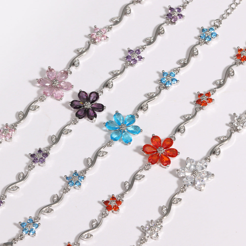 Blooming Crystal Flower Bracelet
