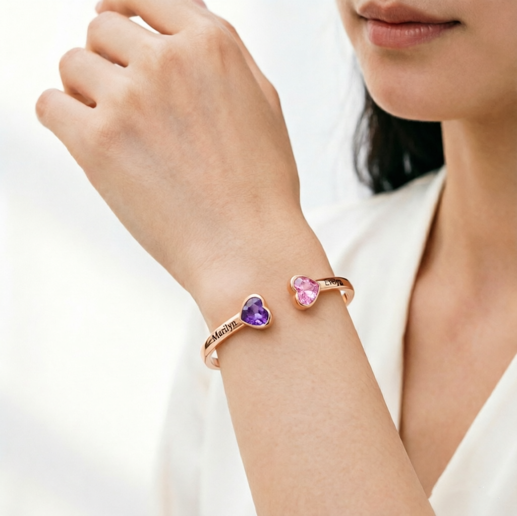 Handmade Mother & Daughter Birthstone Bracelet