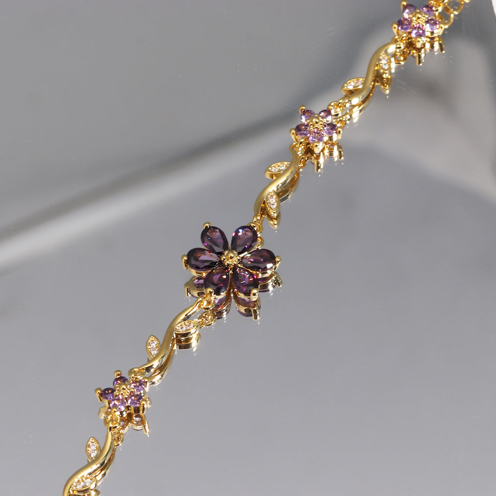 Blooming Crystal Flower Bracelet