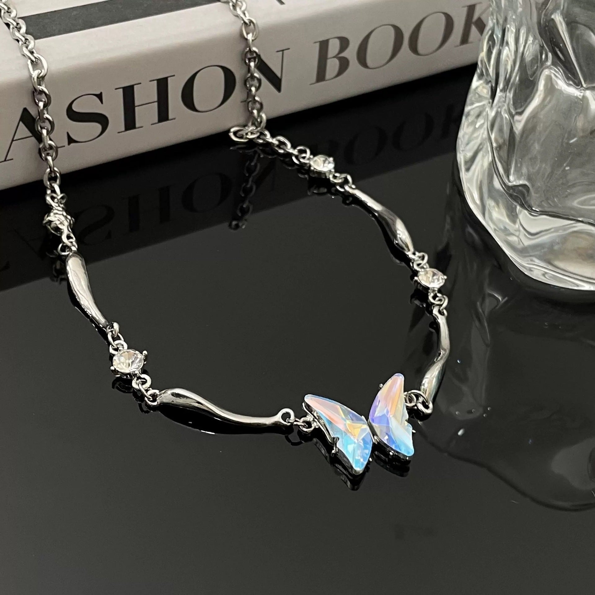 Butterfly Zircon Choker Necklace