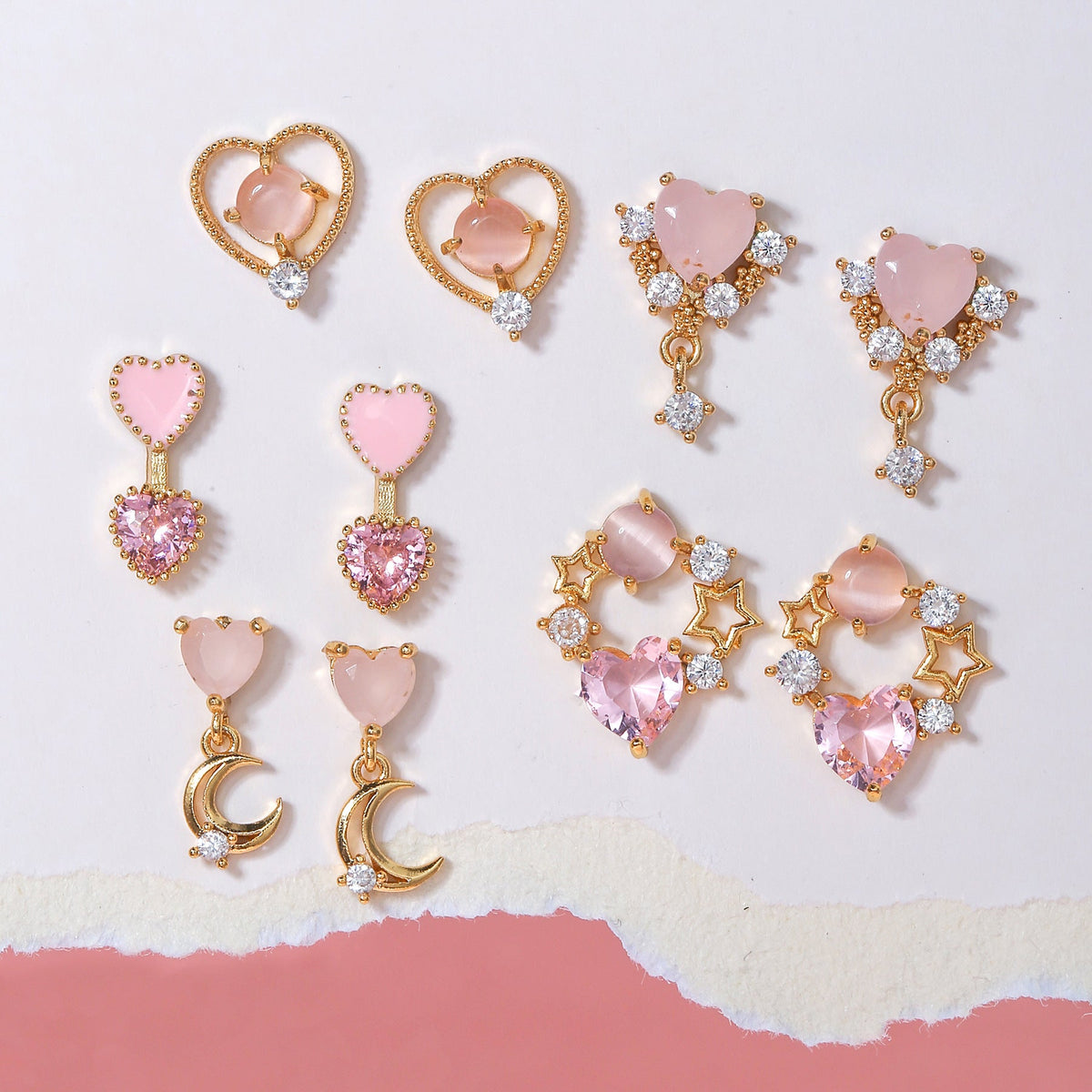 Sweet Pink Love Earrings Set