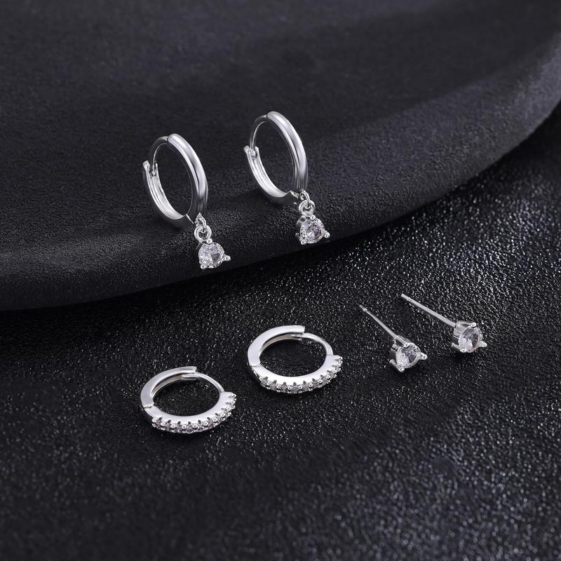 3 Pairs Minimalist Hoop Earrings