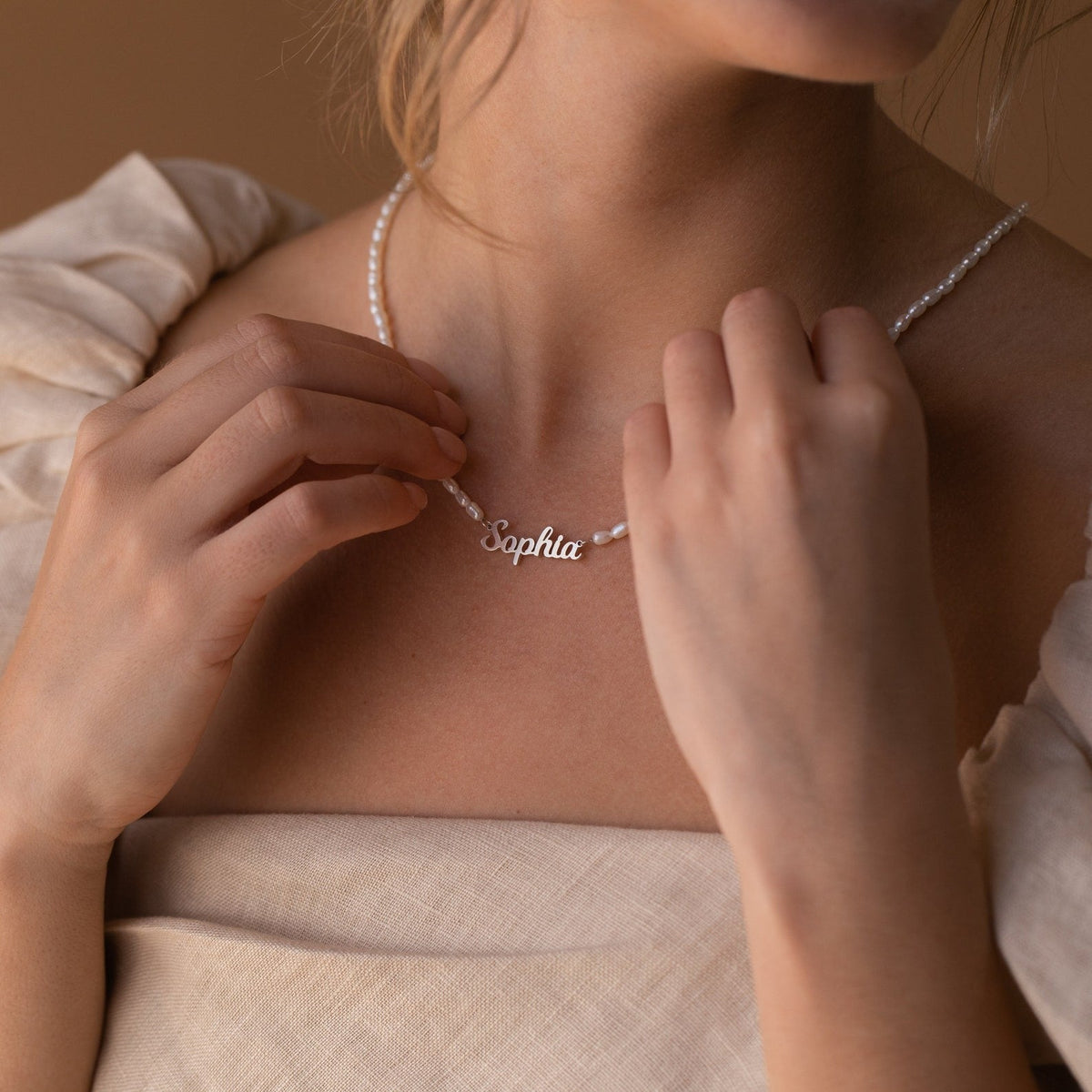 Personalised Pearl Name Necklace