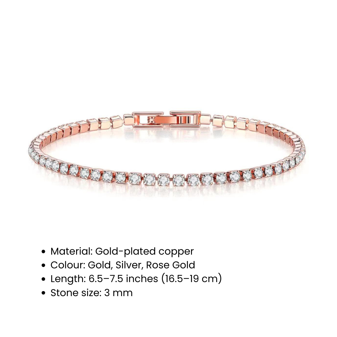 3mm Cubic Zirconia Tennis Bracelet