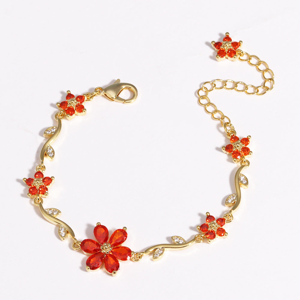 Blooming Crystal Flower Bracelet