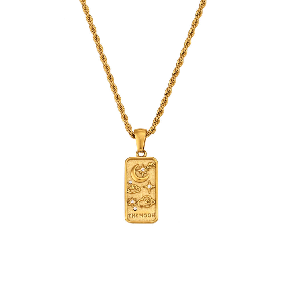 The Moon - Tarot card 18k Necklace