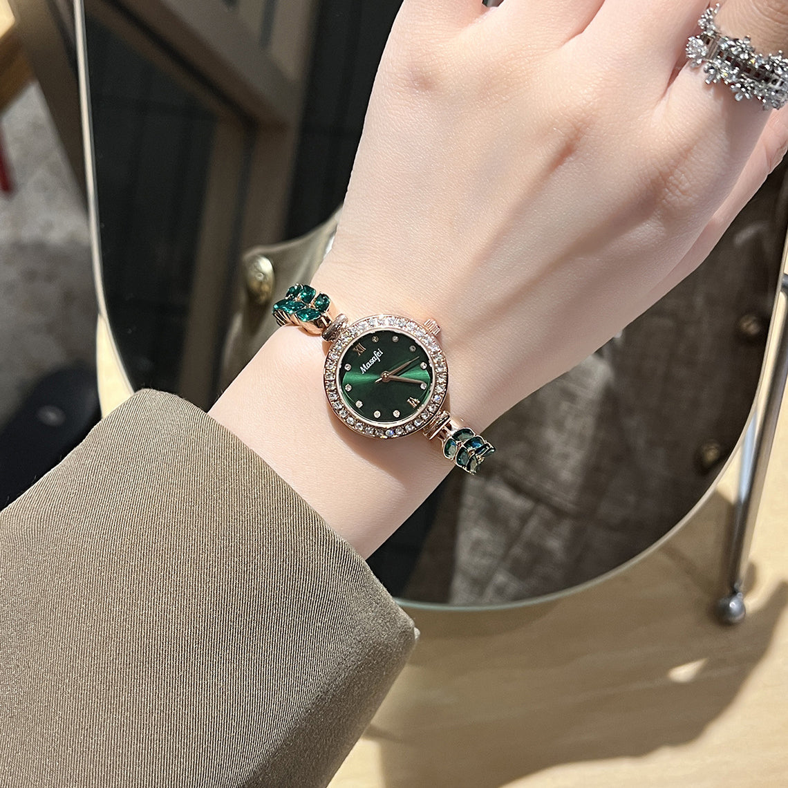 Water-Resistant Mermaid Crystal Watch