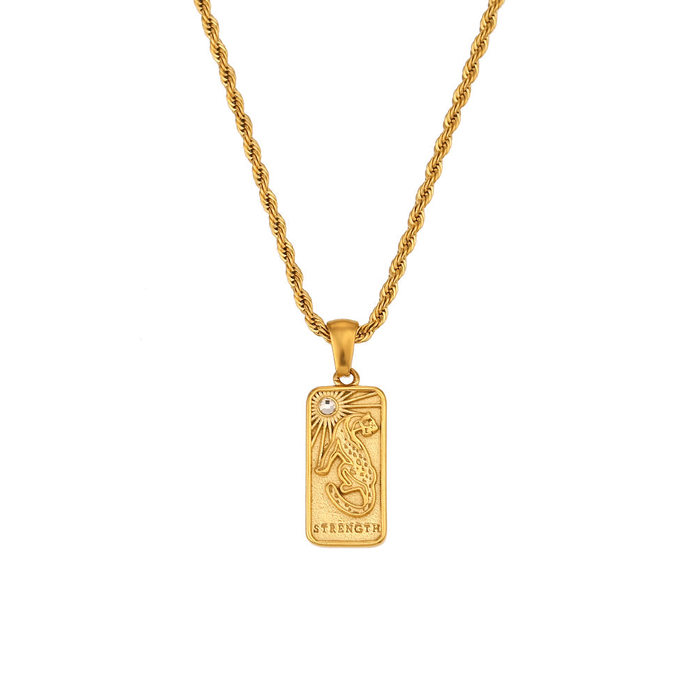 Strength - Tarot card 18k Necklace
