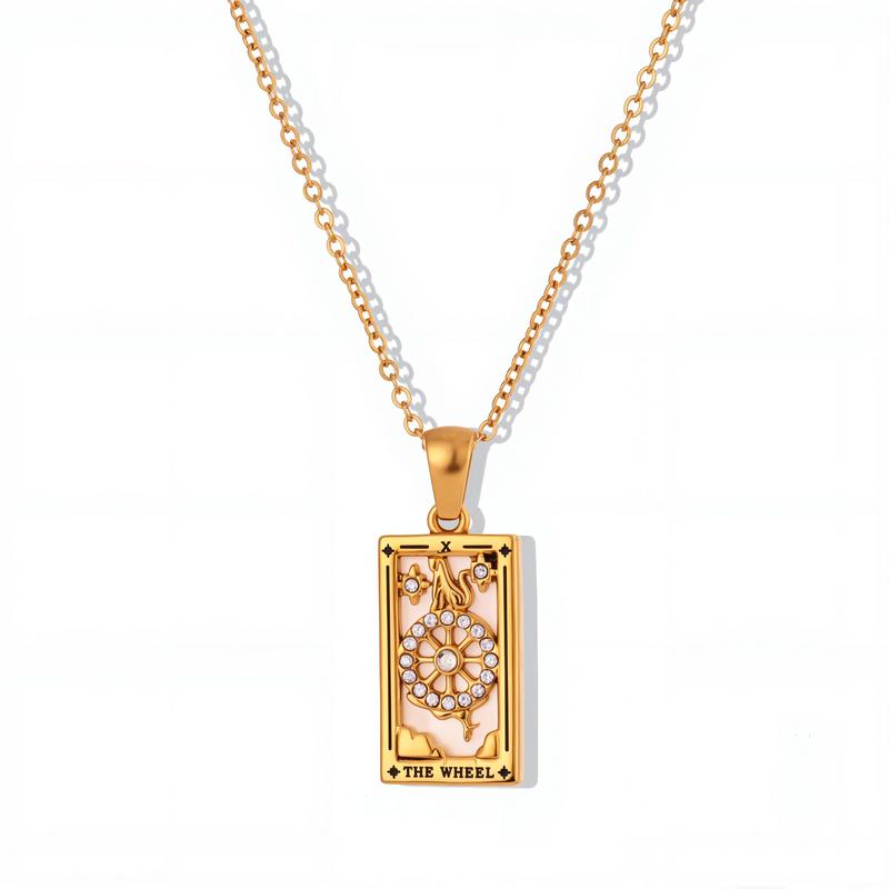 Tarot Card Enamel Necklace