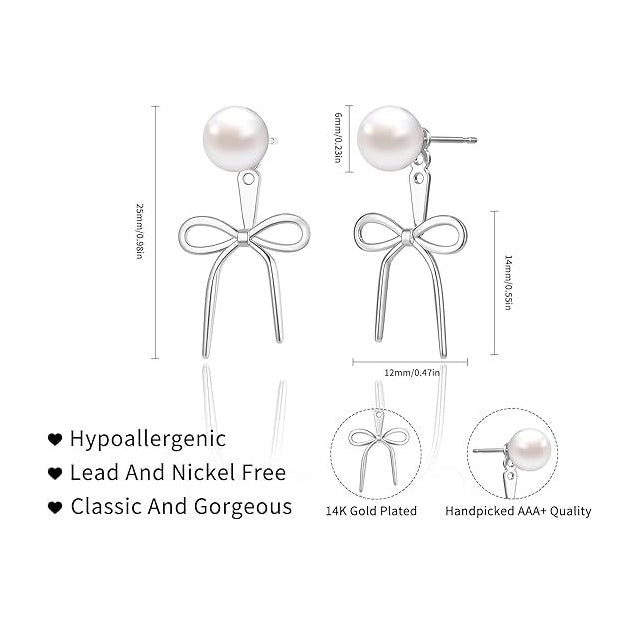 Pearl & Bow Earrings