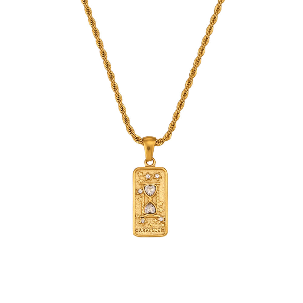 Carpe Diem - Tarot card 18k Necklace