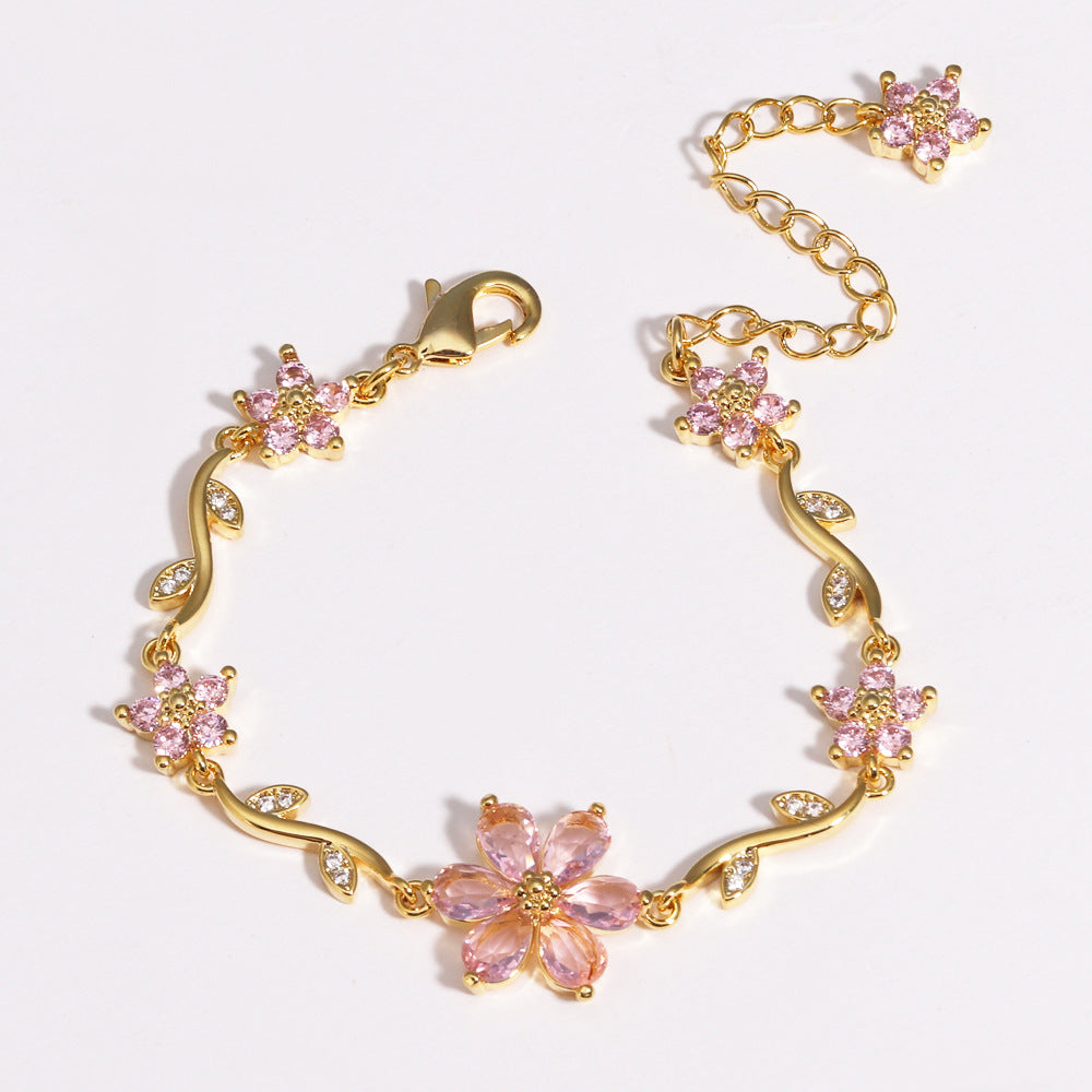 Blooming Crystal Flower Bracelet