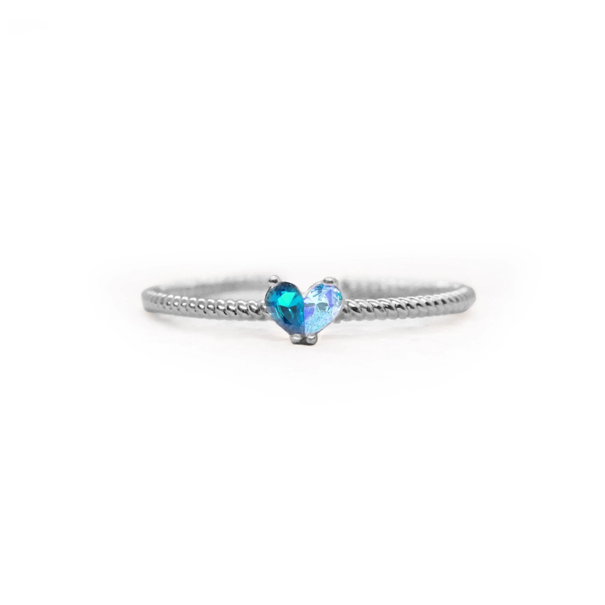 Mother & Daughter Heart Birthstone Ring