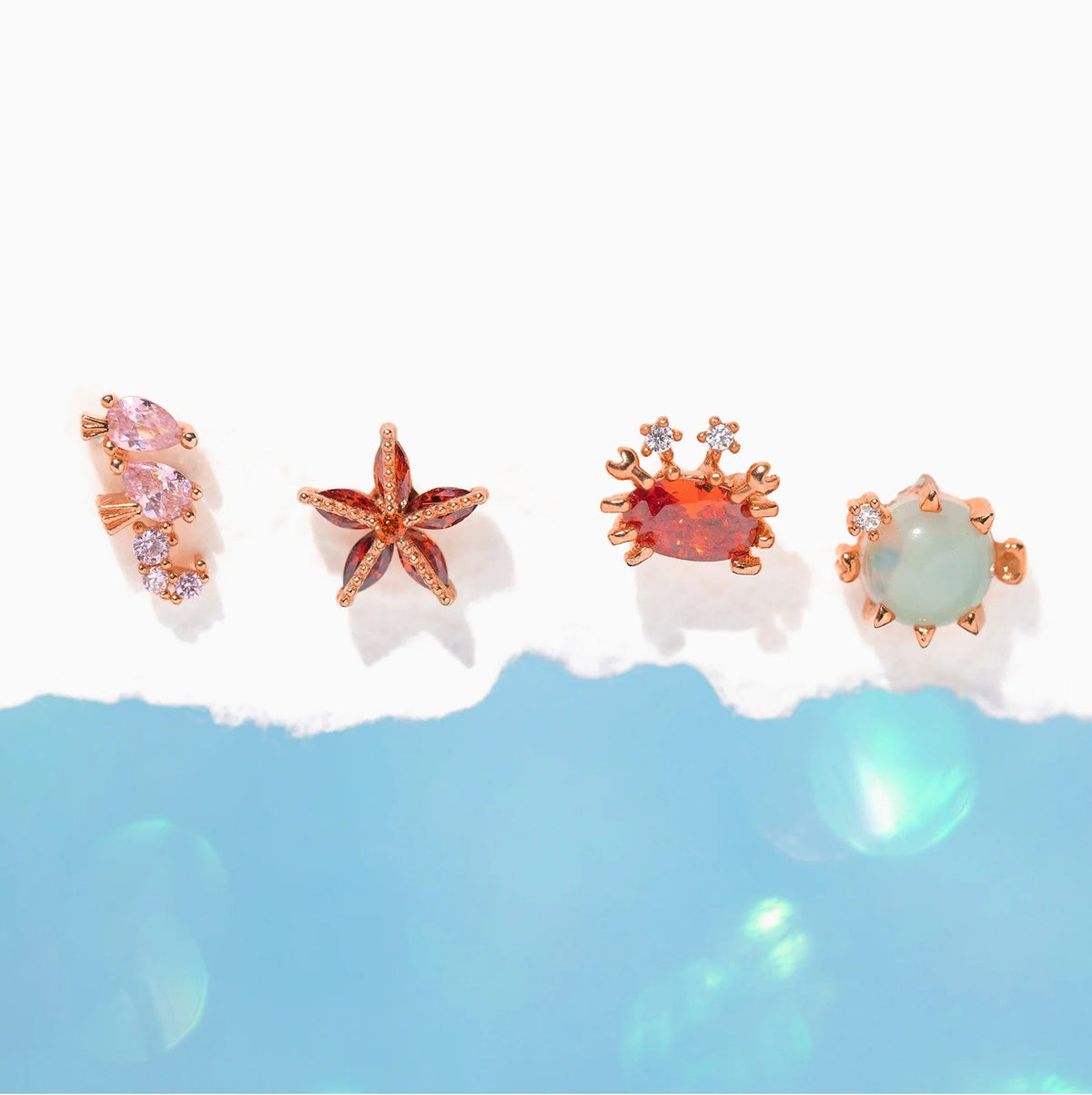 Ocean Design Earrings Set