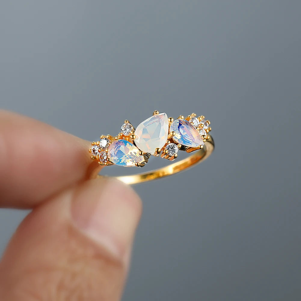 Vintage Moonstone Crystal Ring