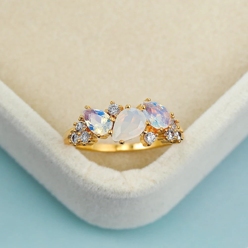 Vintage Moonstone Crystal Ring