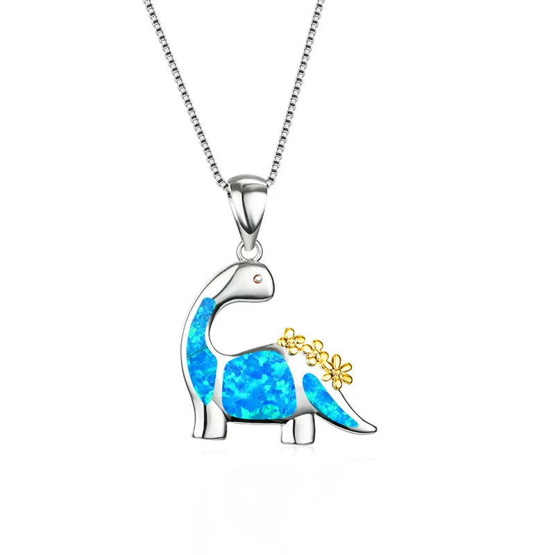 Sun Flower Opal Pendant Necklace
