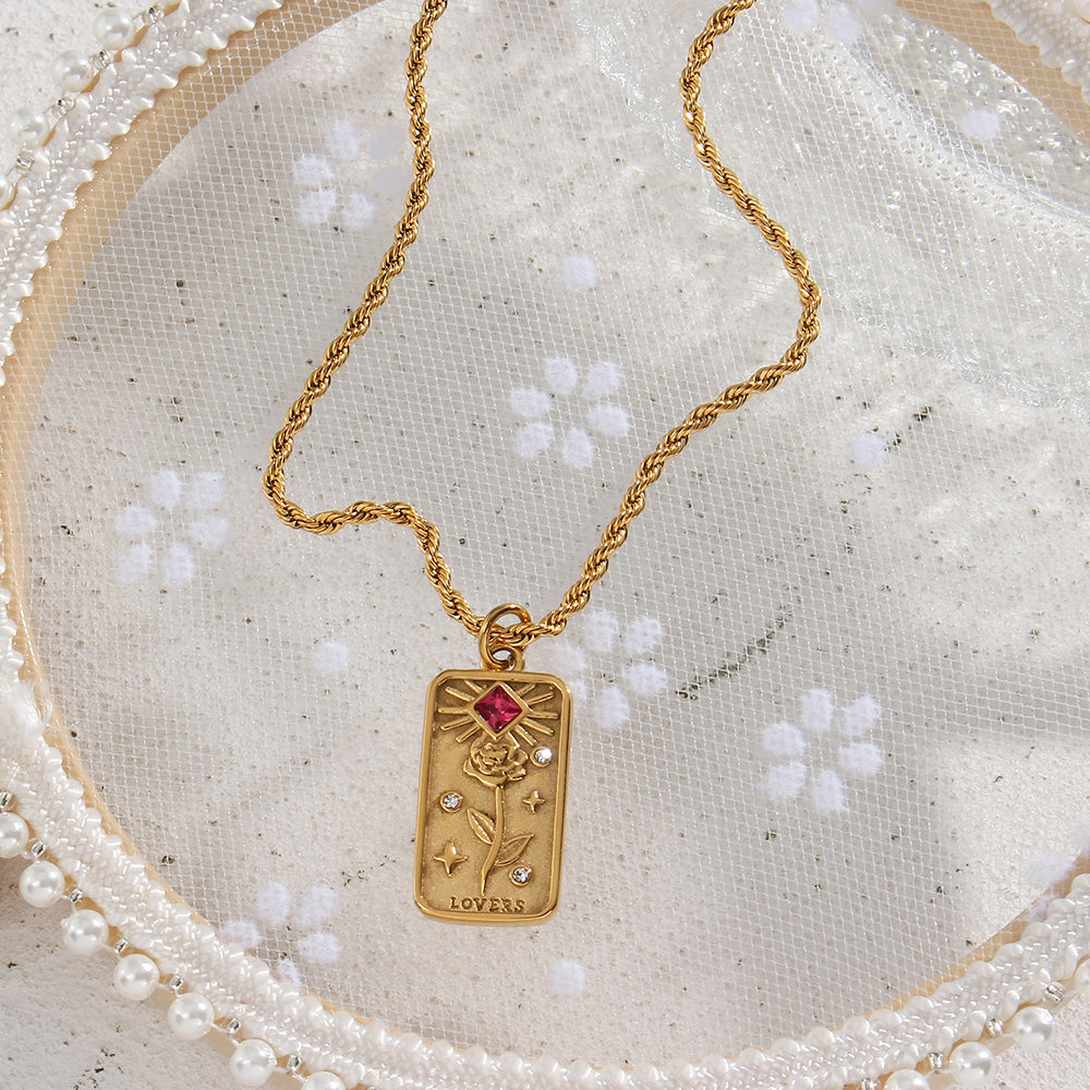 Lovers - Tarot card 18k Necklace
