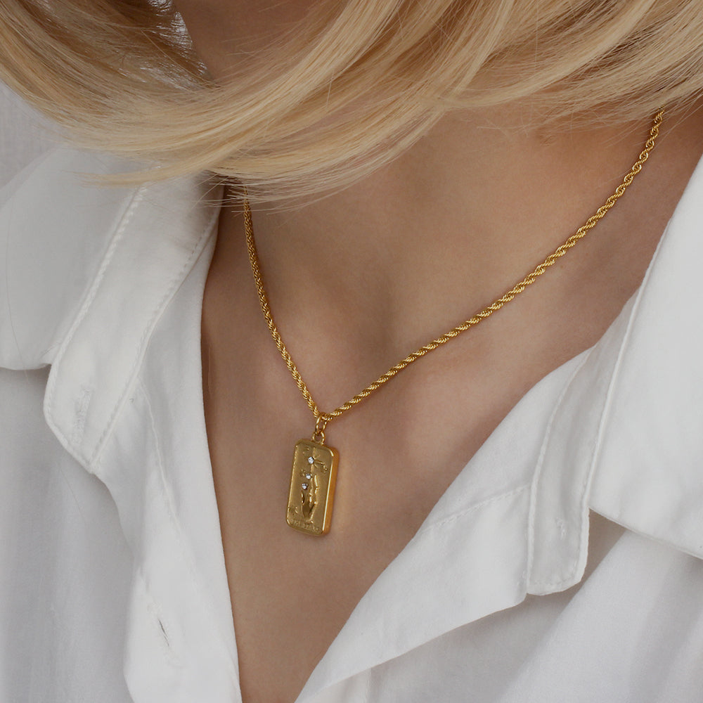 The Stars - Tarot card 18k Necklace