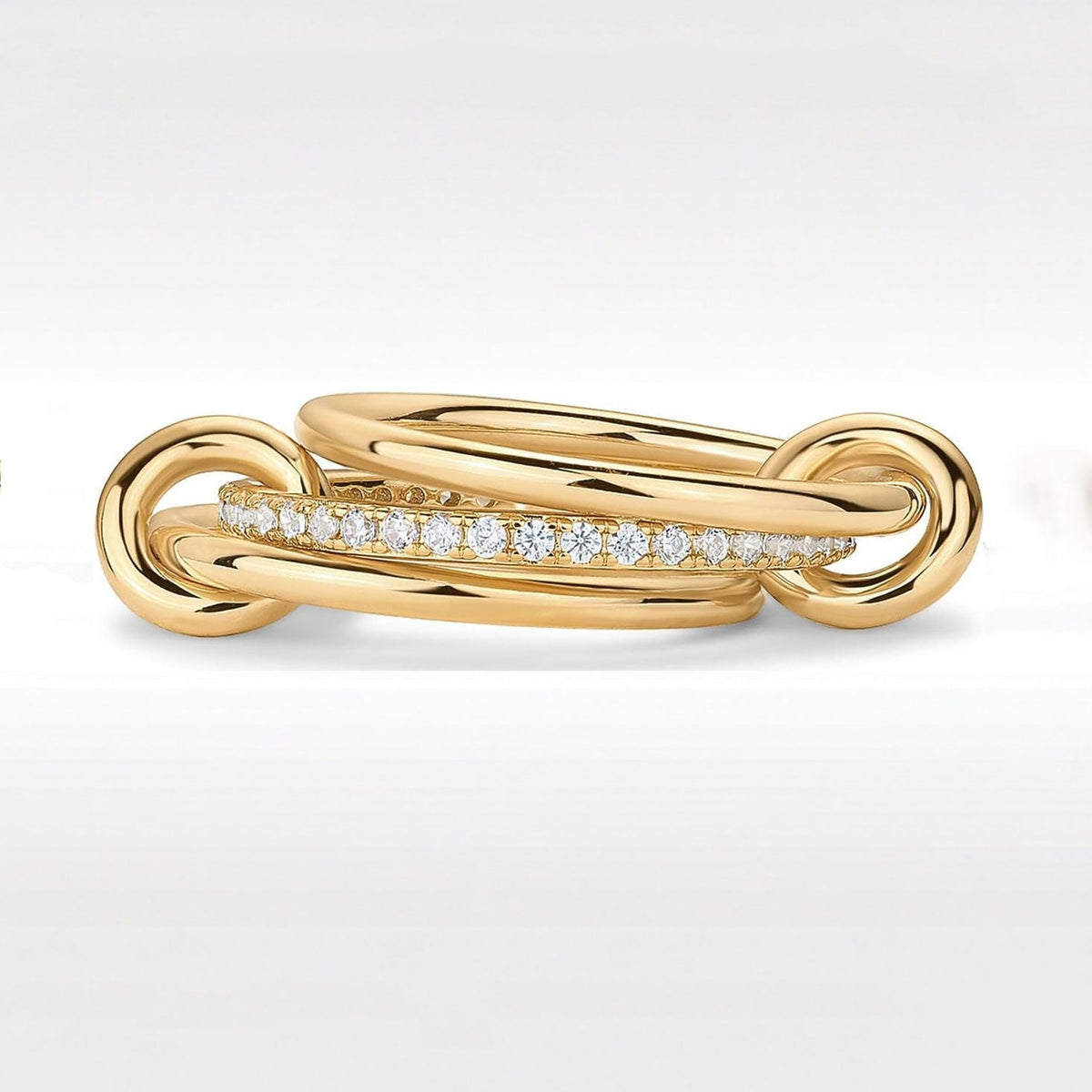 Triple Interlocking Zircon Ring
