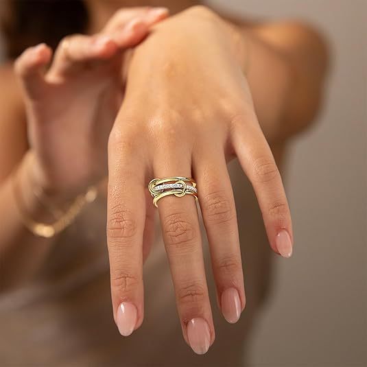 Triple Interlocking Zircon Ring