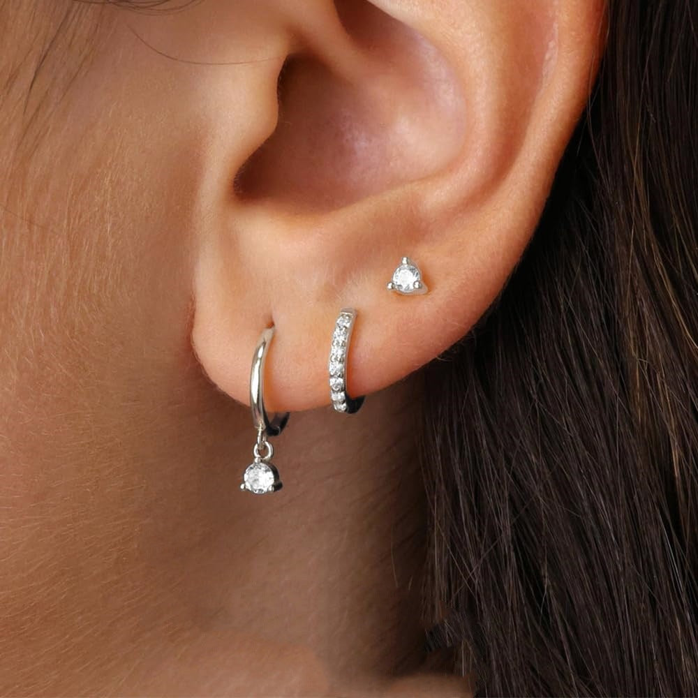 3 Pairs Minimalist Hoop Earrings
