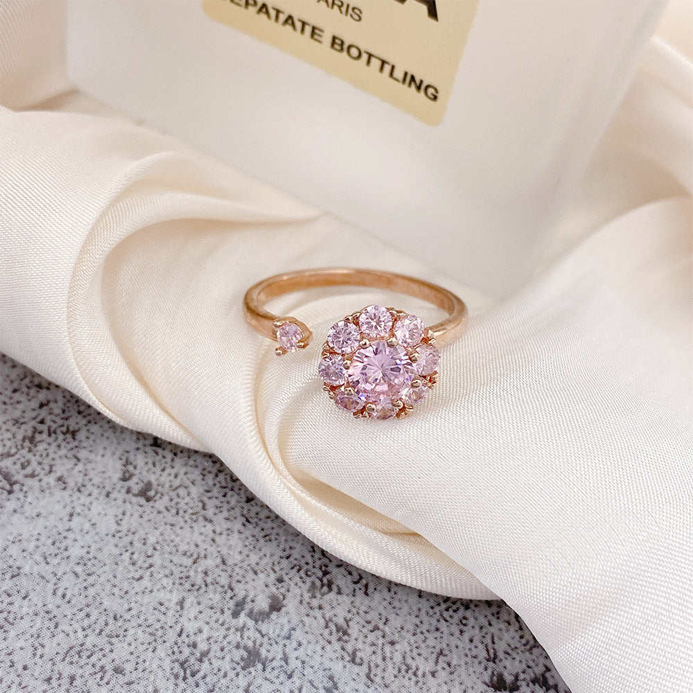Spinning CZ Open Ring