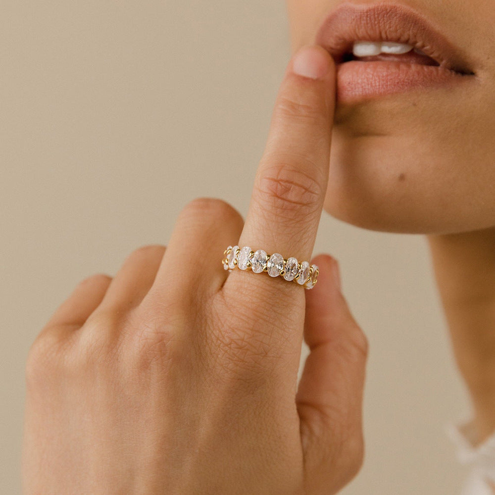 Oval CZ Ring