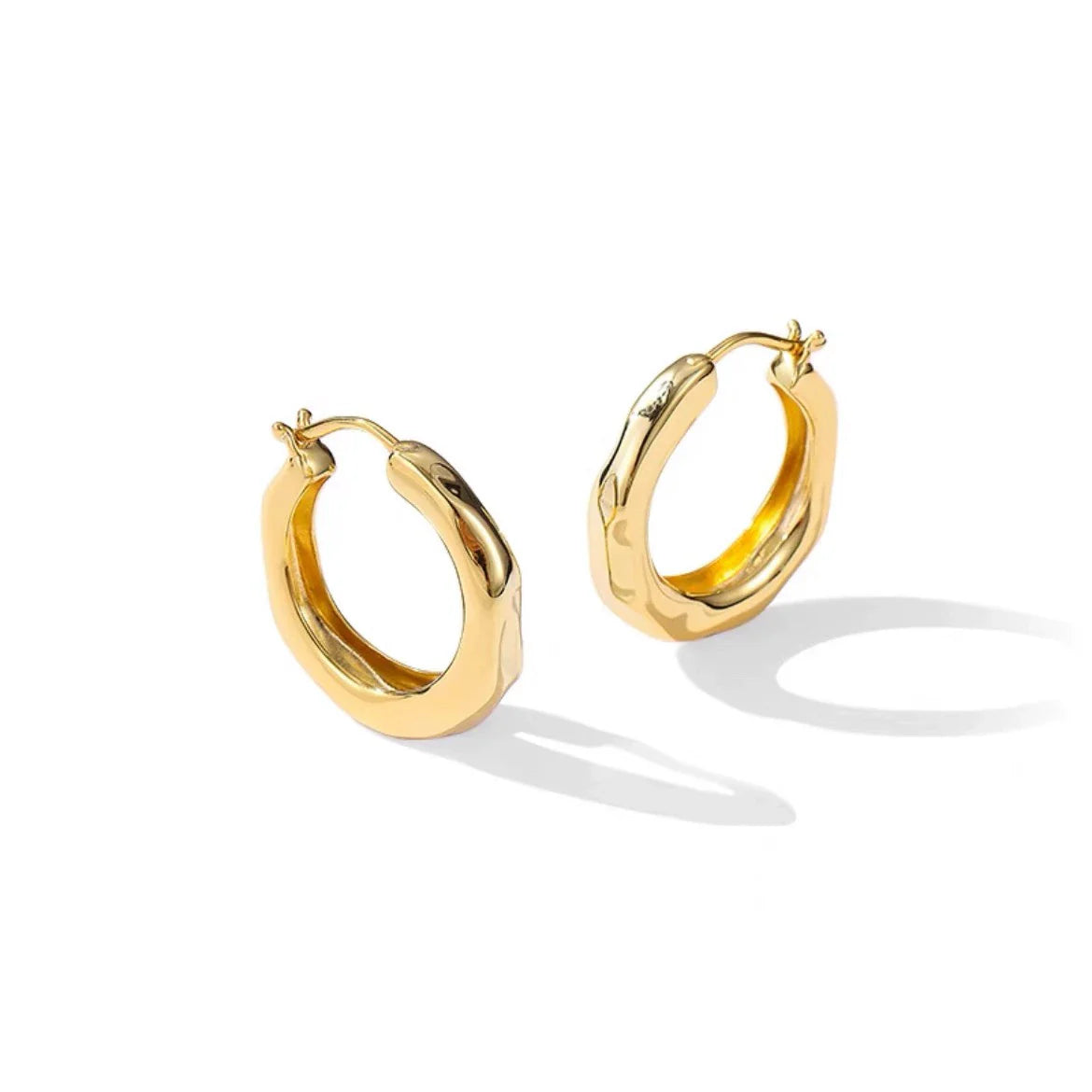 Textured Gold Hoop Earrings