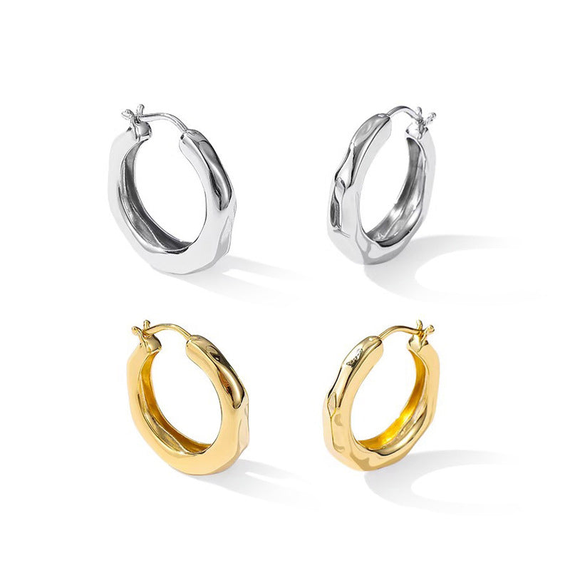 Textured Gold Hoop Earrings
