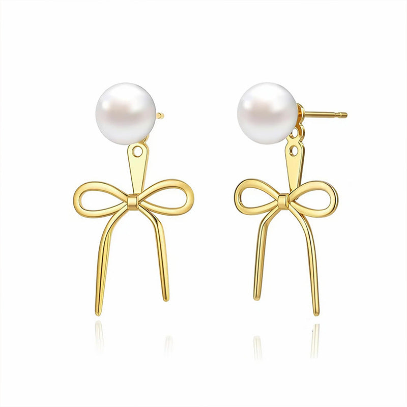 Pearl & Bow Earrings
