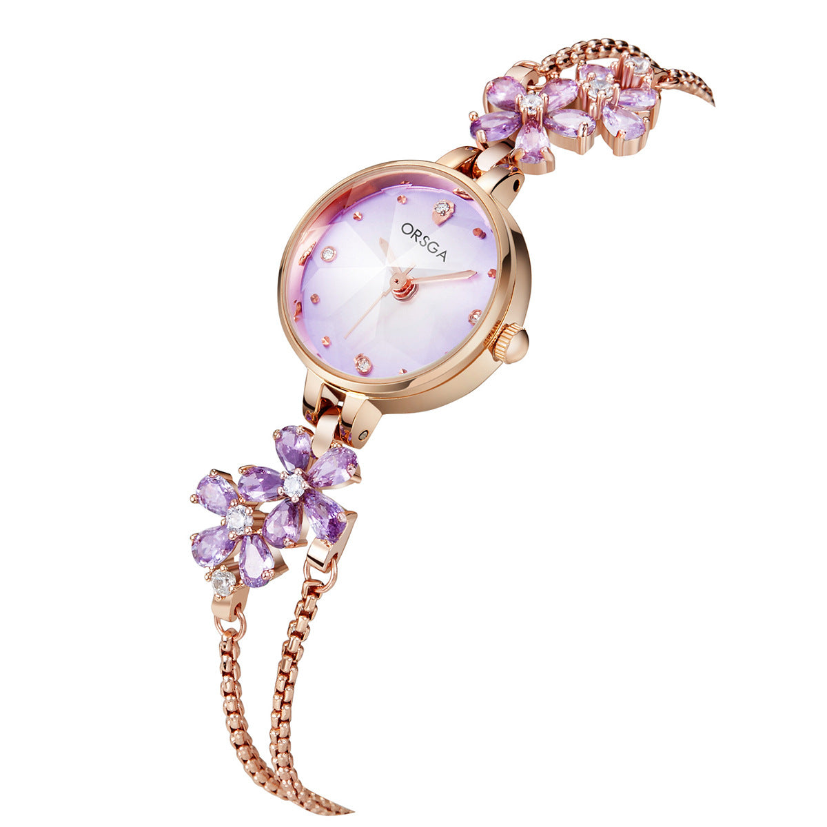 Water-Resistant Floral Bracelet Watch