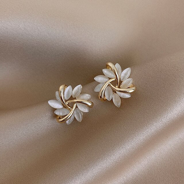Petal Opal Stud Earrings