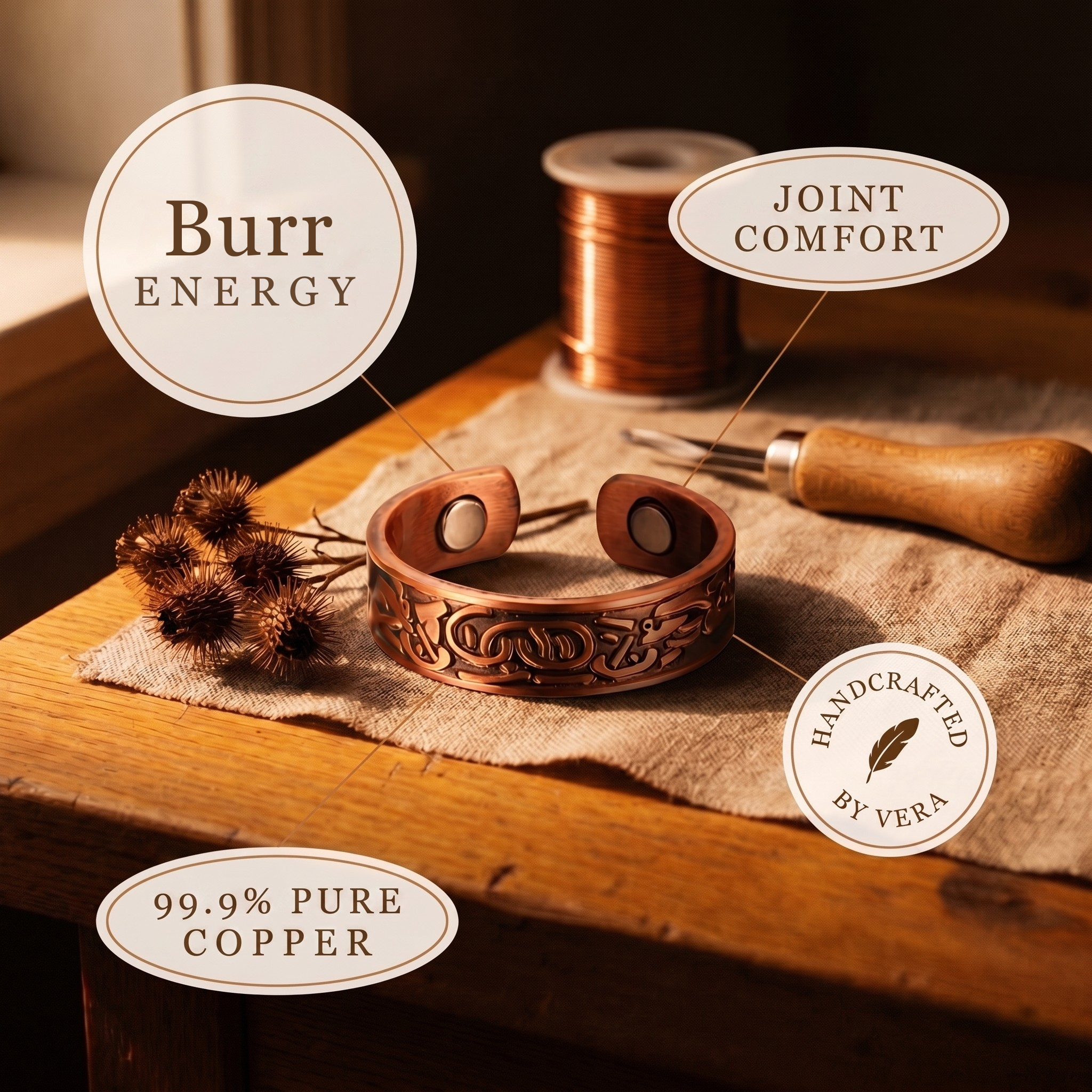 Burr Twist Copper Ring