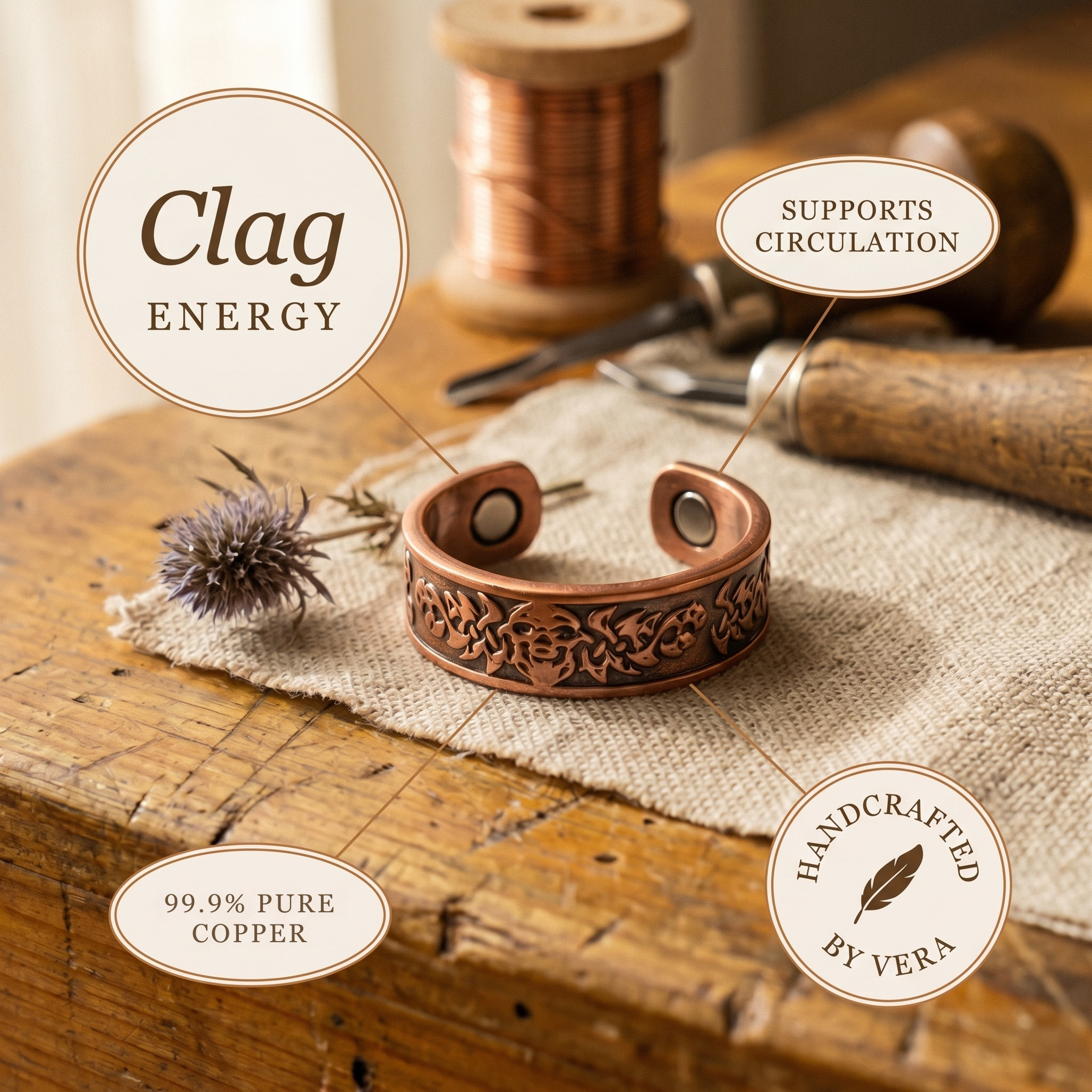 Clag Earth Copper Ring