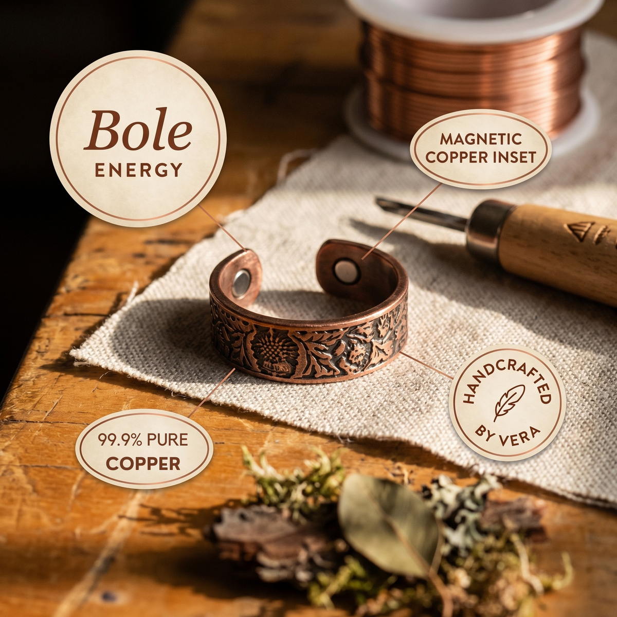Bole Band Copper Ring
