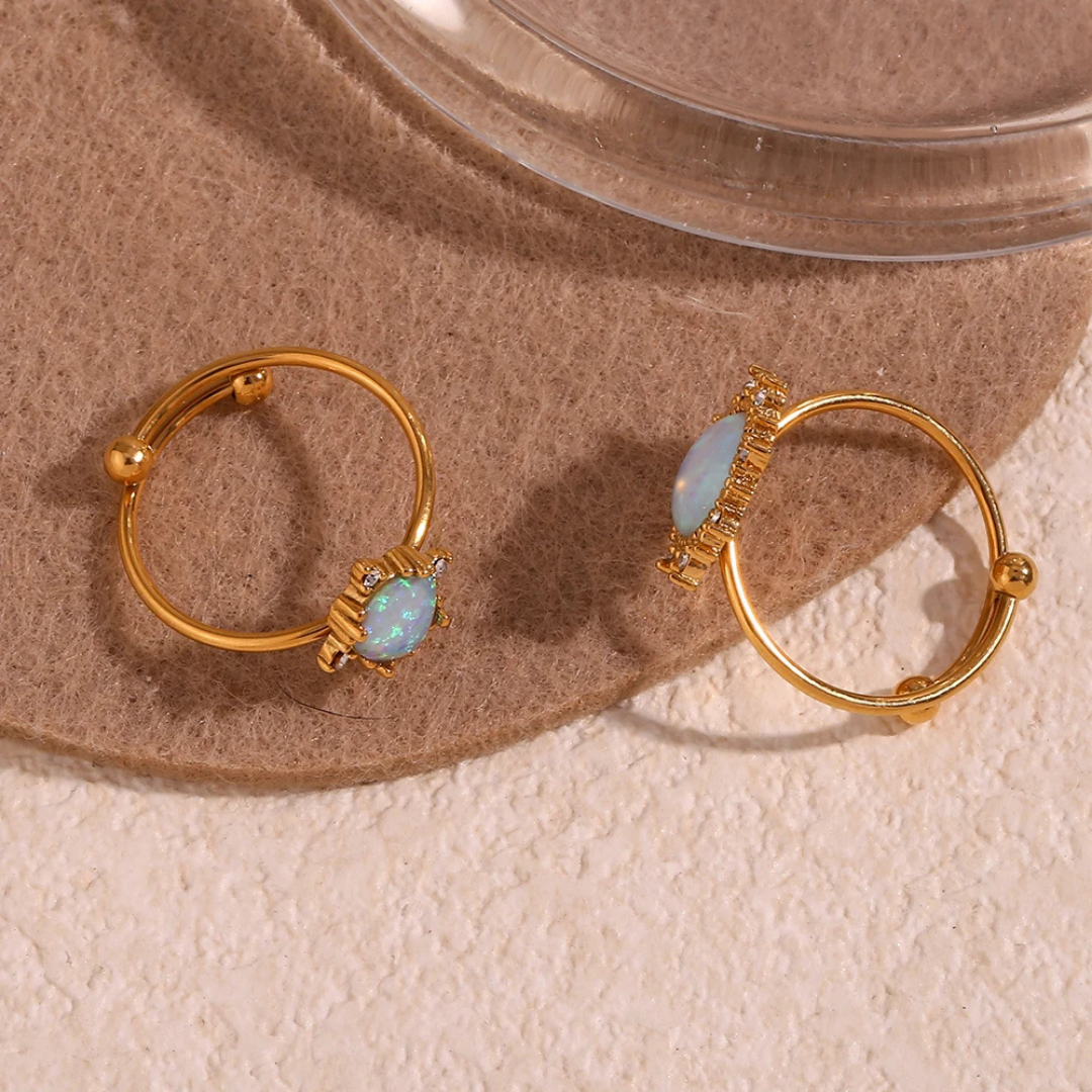 Opal Charm Ring