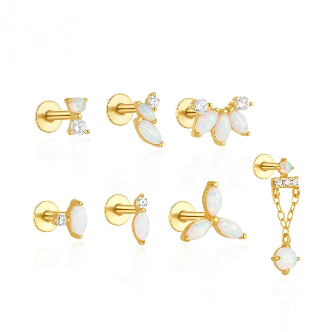 Opal Crown Stud Earring