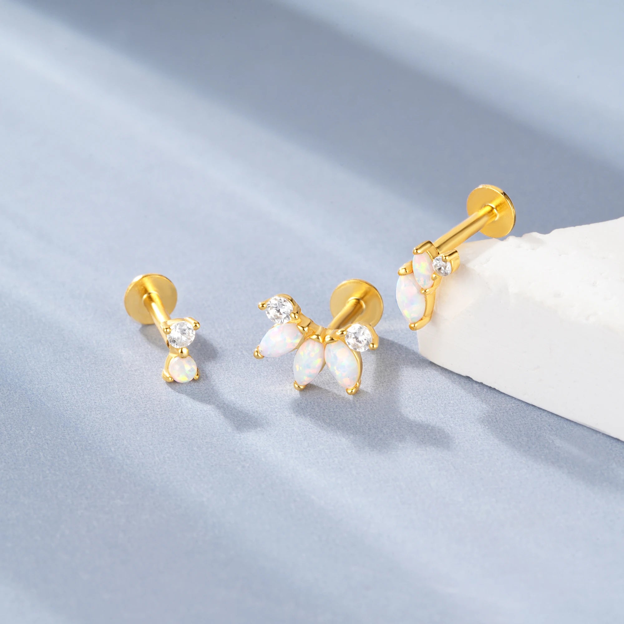 Opal Crown Stud Earring