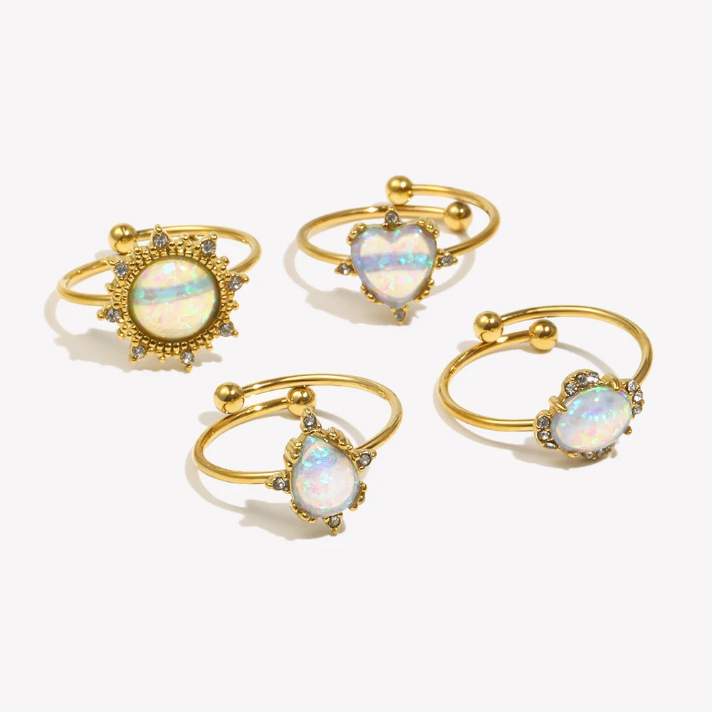 Opal Charm Ring