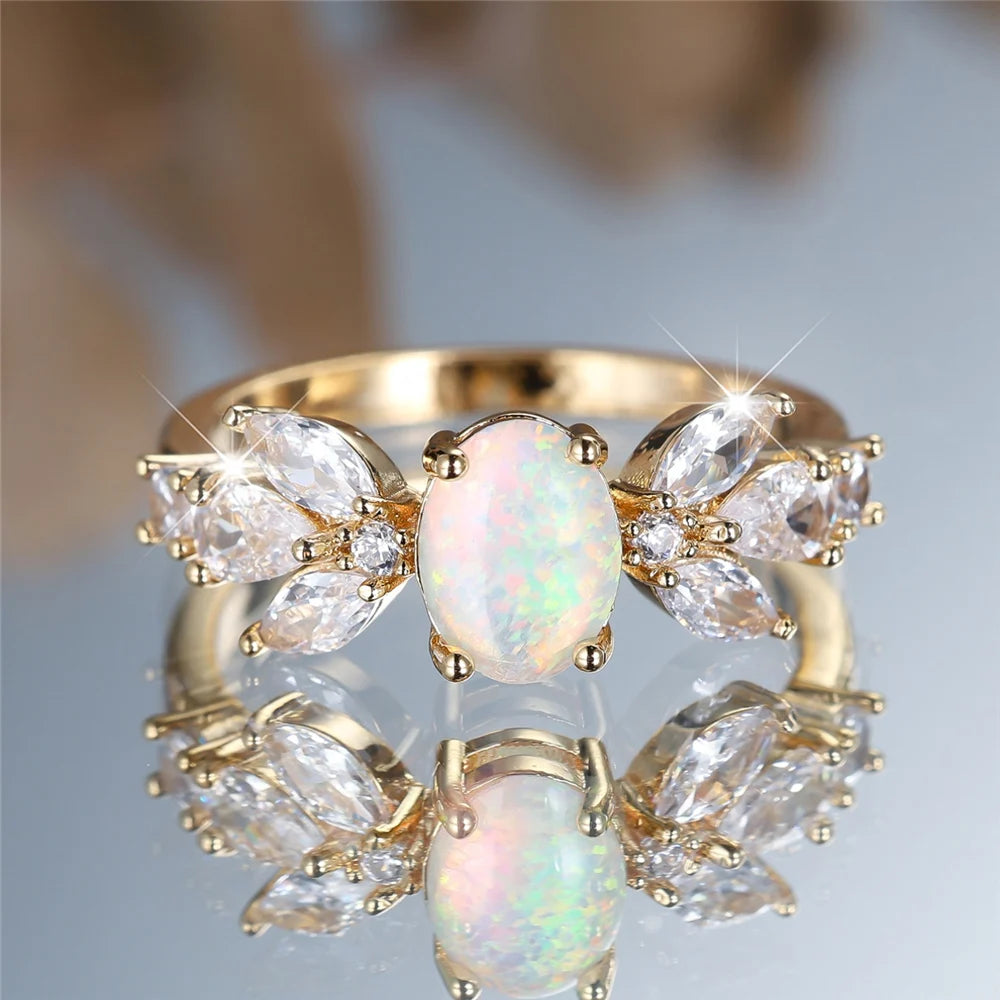 Crystal Opal Zirconia Ring