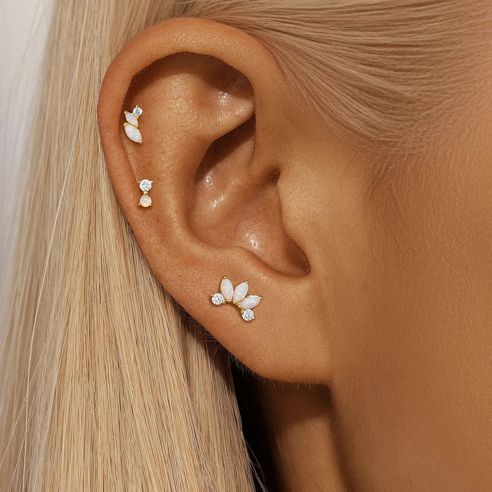 Opal Crown Stud Earring