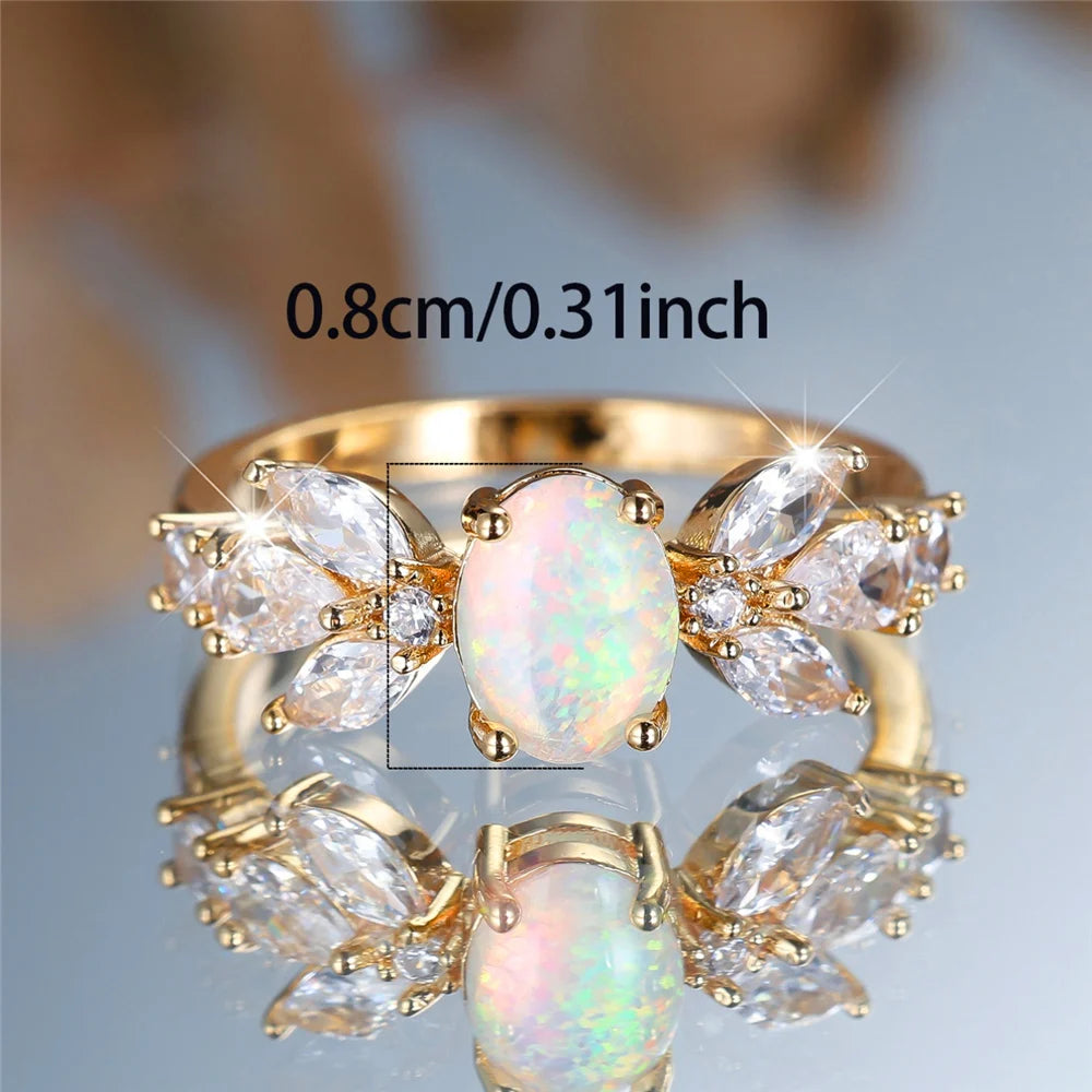 Crystal Opal Zirconia Ring