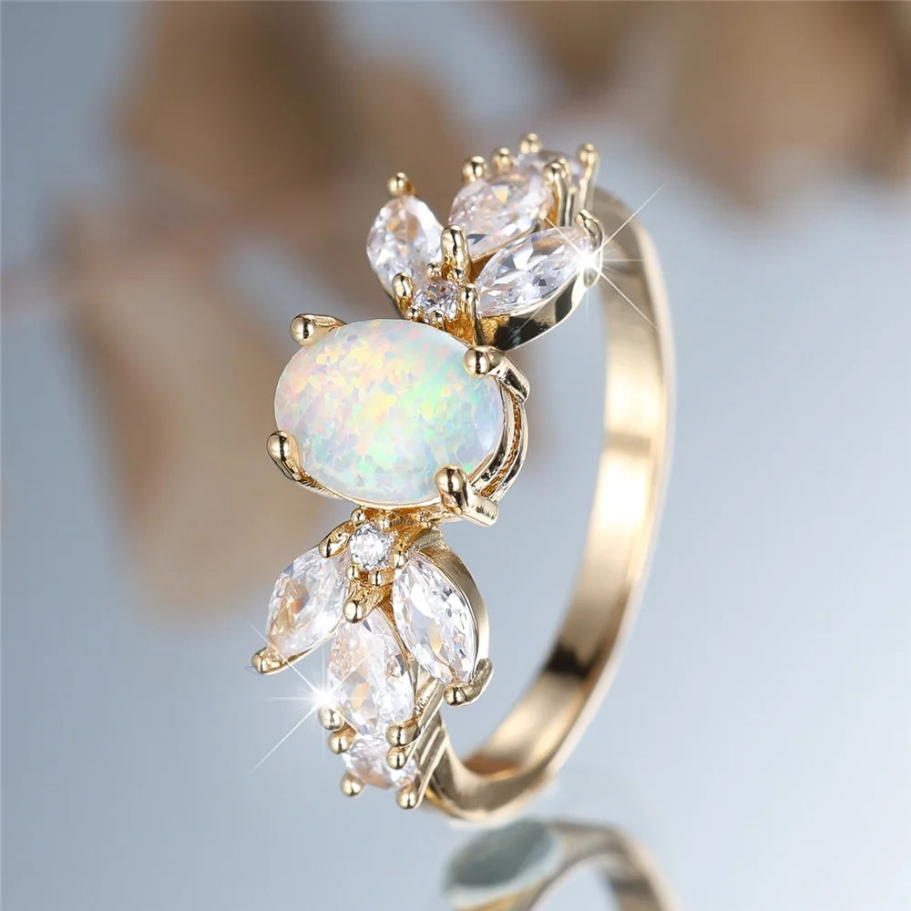 Crystal Opal Zirconia Ring